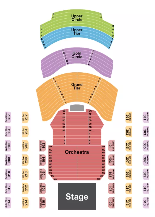 END STAGE Seating Map Seating Chart