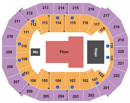 ENDSTAGE GA FLOOR Seating Map Seating Chart