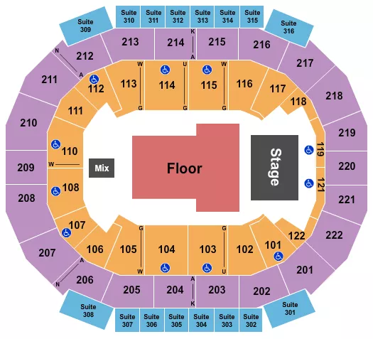 ENDSTAGE GA FLOOR Seating Map Seating Chart