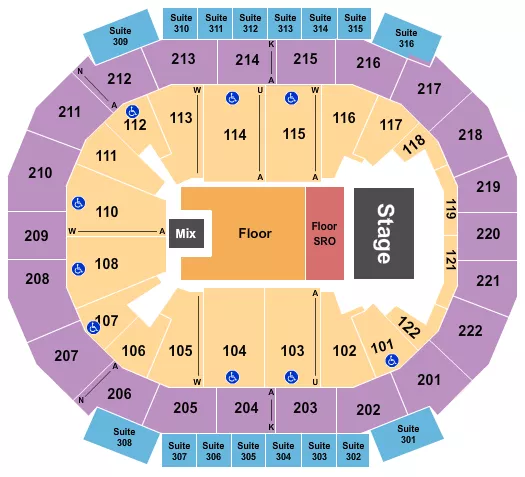 ENDSTAGE GA RSV FLOOR Seating Map Seating Chart