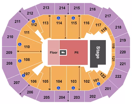 ENDSTAGE LARGE GA PIT Seating Map Seating Chart