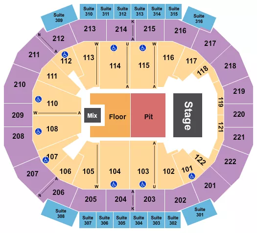 ENDSTAGE PIT FLOOR Seating Map Seating Chart