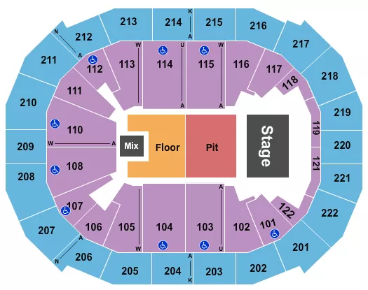 ENDSTAGE PIT FLOOR Seating Map Seating Chart