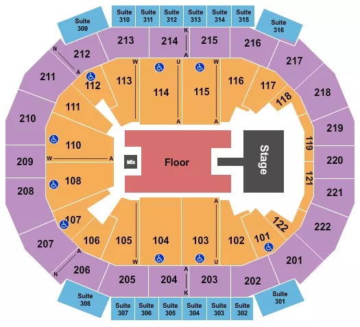 ENDSTAGE W CATWALK Seating Map Seating Chart