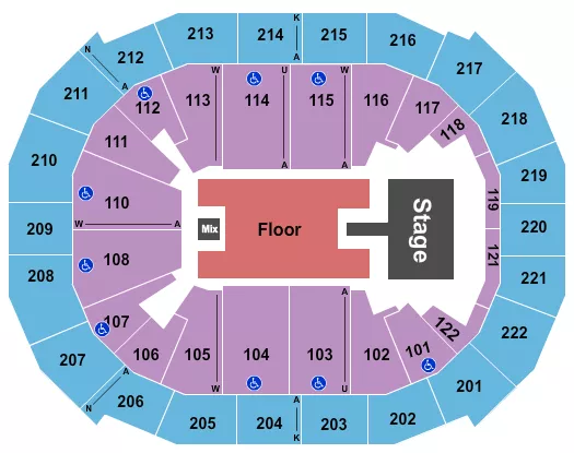ENDSTAGE W CATWALK Seating Map Seating Chart