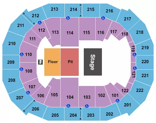 HALFHOUSE PIT FLOOR Seating Map Seating Chart