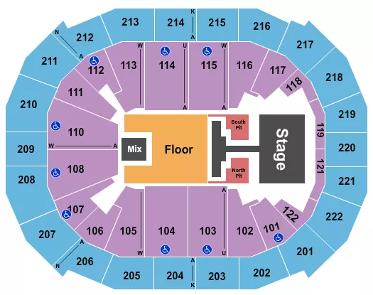 PHIL WICKHAM Seating Map Seating Chart