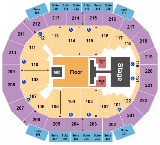 PHIL WICKHAM Seating Map Seating Chart