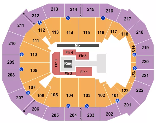 WWE 2 Seating Map Seating Chart