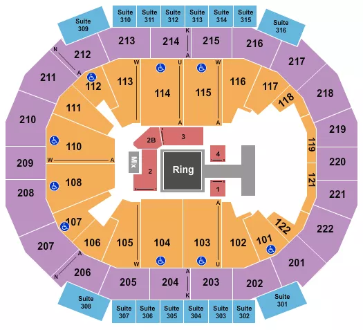 WRESTLING 2 Seating Map Seating Chart