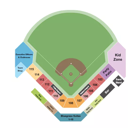 BASEBALL Seating Map Seating Chart