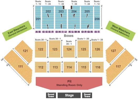 ENDSTAGE PIT Seating Map Seating Chart