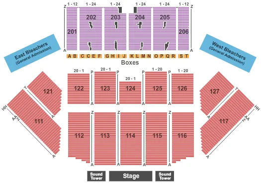 END STAGE Seating Map Seating Chart