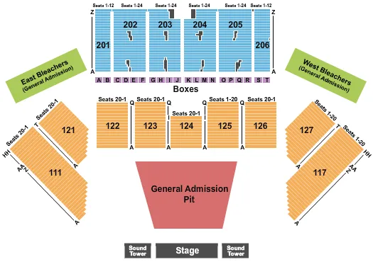 ENDSTAGE PIT 2 Seating Map Seating Chart