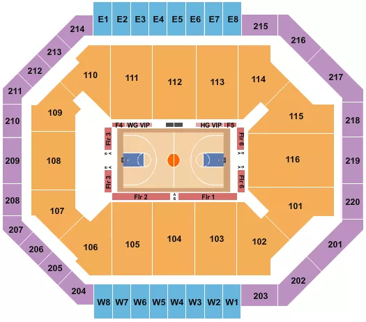 BASKETBALL GLOBETROTTERS Seating Map Seating Chart