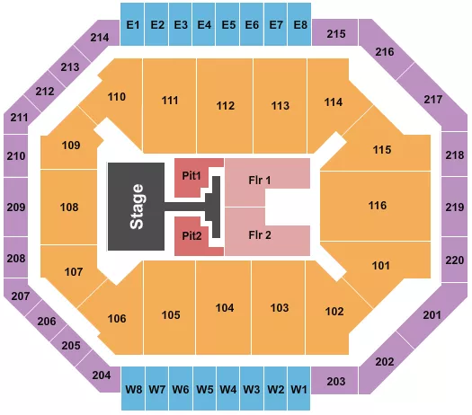 PHIL WICKHAM Seating Map Seating Chart