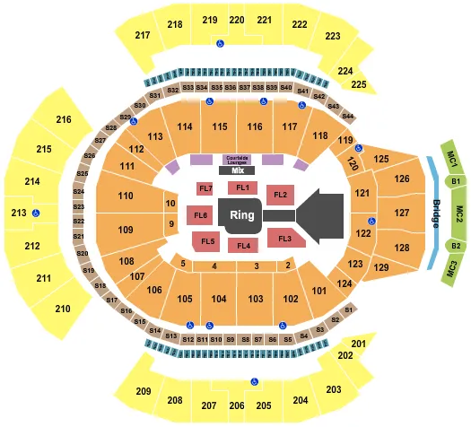 WWE Seating Map Seating Chart