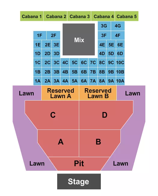 ENDSTAGE PIT WITH TABLES Seating Map Seating Chart
