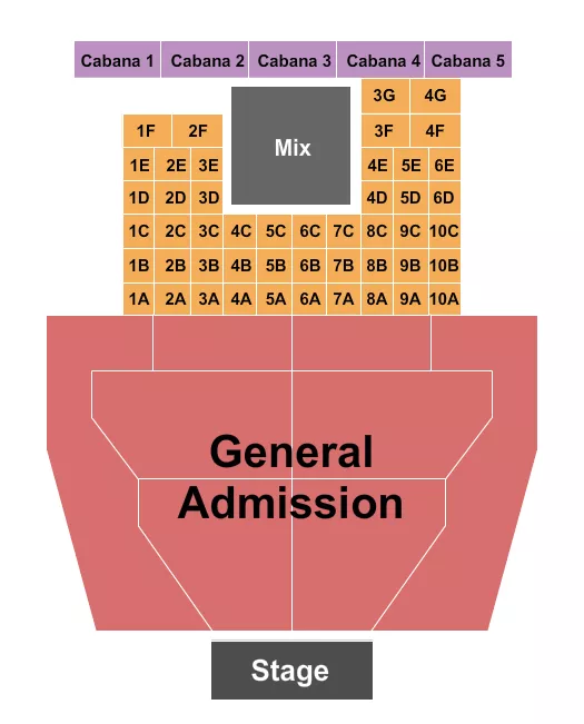GA TABLES CABANAS Seating Map Seating Chart