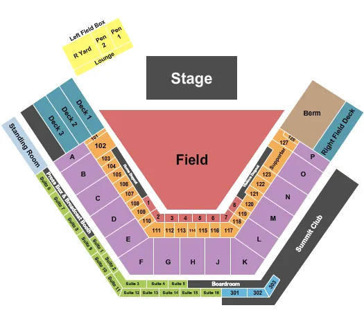 GA FIELD Seating Map Seating Chart