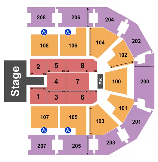CHESAPEAKE EMPLOYERS INSURANCE ARENA UNION CHURCH Seating Map Seating Chart