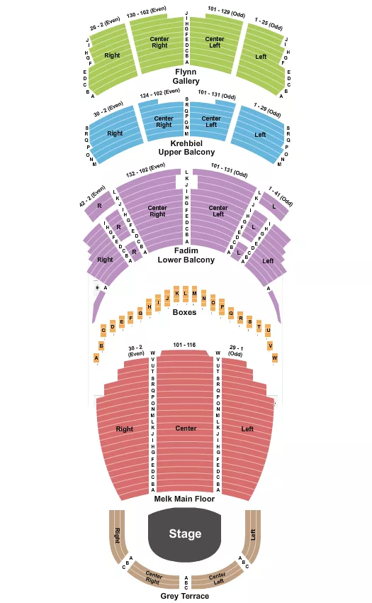 END STAGE Seating Map Seating Chart