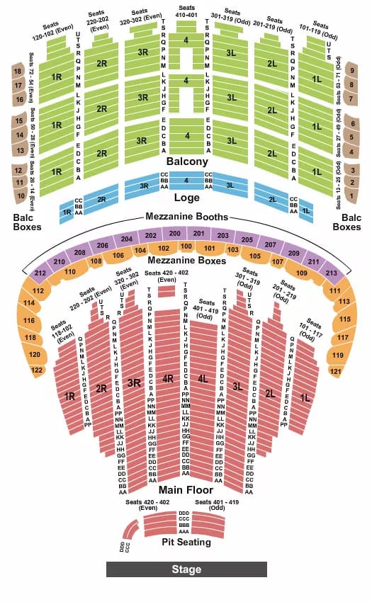 ENDSTAGE 2 Seating Map Seating Chart