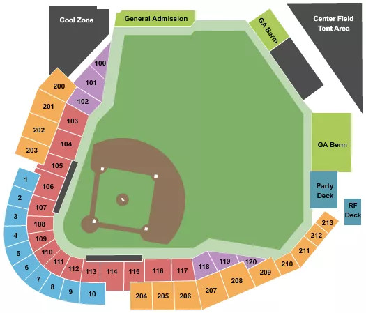 BASEBALL Seating Map Seating Chart