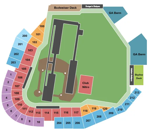 NITRO CIRCUS Seating Map Seating Chart