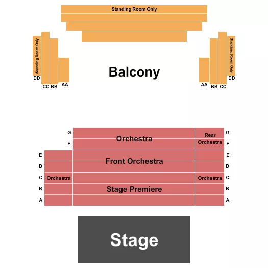 CHIEFS ON BROADWAY ENDSTAGE 2 Seating Map Seating Chart