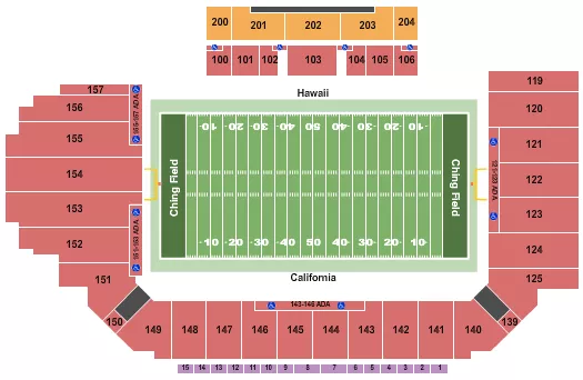 FOOTBALL HAWAII BOWL Seating Map Seating Chart