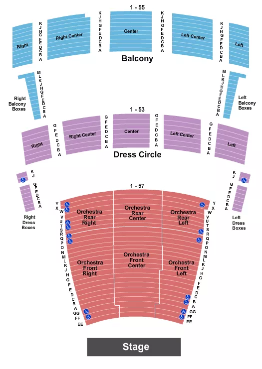 ENDSTAGE NO PIT ORCHESTRA ROW SHIFT Seating Map Seating Chart