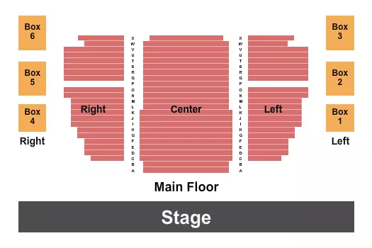 ENDSTAGE NO BALC Seating Map Seating Chart