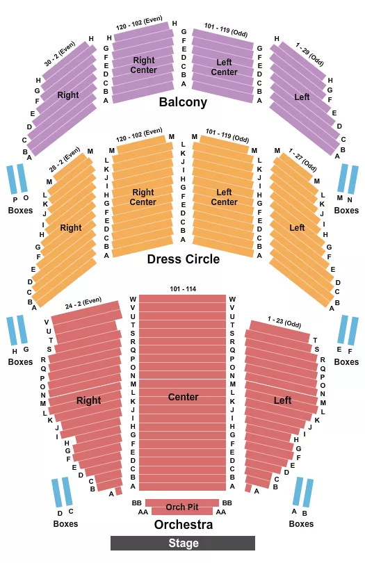 END STAGE Seating Map Seating Chart