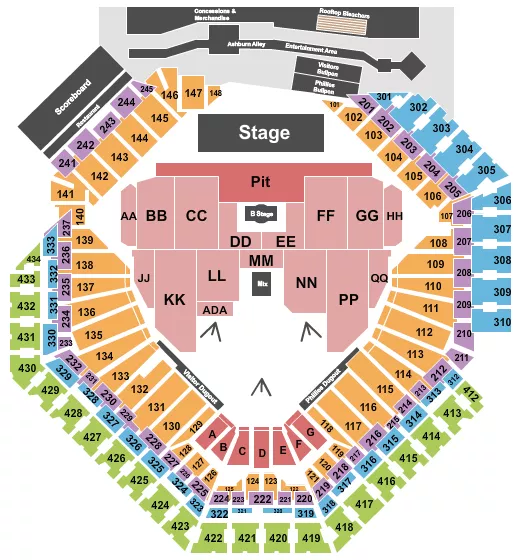 MY CHEMICAL ROMANCE Seating Map Seating Chart