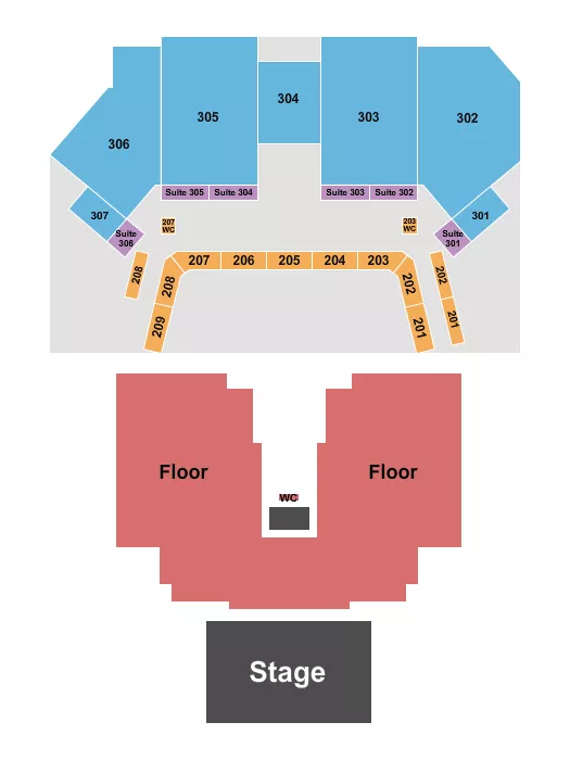 ENDSTAGE GA FLOOR Seating Map Seating Chart