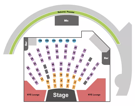 CITY WINERY NEW YORK CITY ENDSTAGE NYE Seating Map Seating Chart