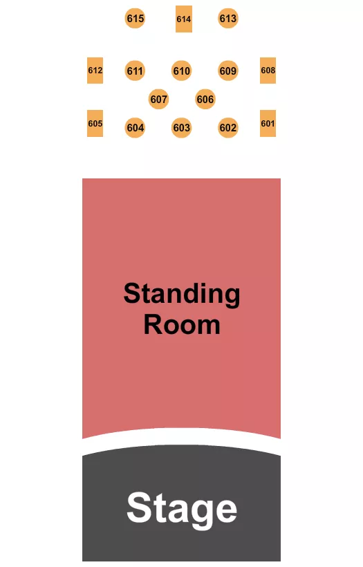 CITY WINERY BOSTON ENDSTAGE SRO Seating Map Seating Chart