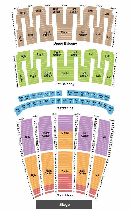LYRIC OPERA HOUSE IL END STAGE INTZONE Seating Map Seating Chart