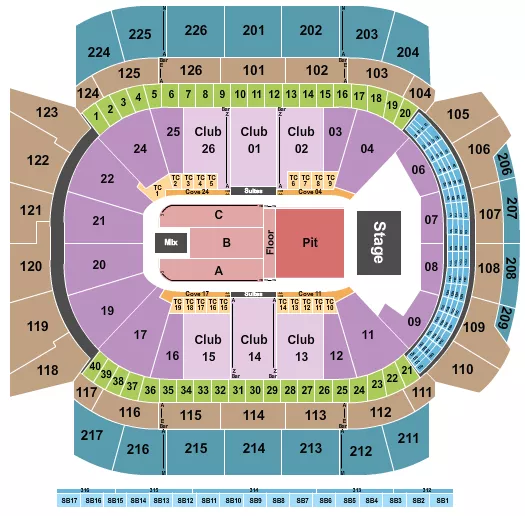 ENDSTAGE PIT FLOOR 3 Seating Map Seating Chart