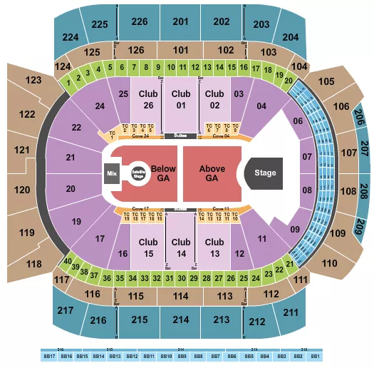 PHOEBE BRIDGERS Seating Map Seating Chart