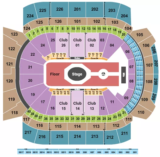 TAME IMPALA Seating Map Seating Chart