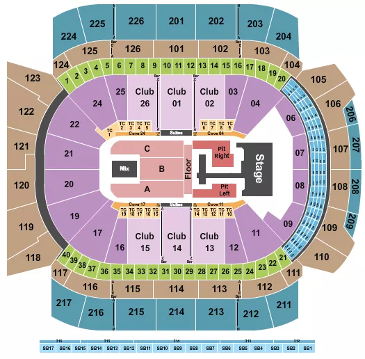 TEDDY SWIMS Seating Map Seating Chart