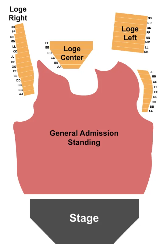 ENDSTAGE GA FLOOR Seating Map Seating Chart