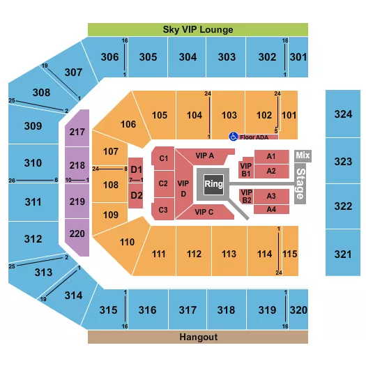 CO OP LIVE BOXING Seating Map Seating Chart