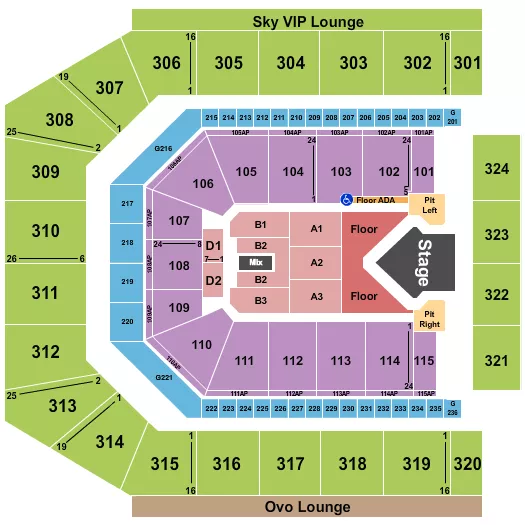 CO OP LIVE BUSTED VS MCFLY Seating Map Seating Chart
