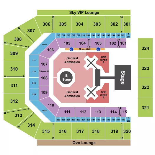 CO OP LIVE CHRIS BROWN Seating Map Seating Chart