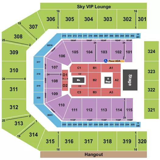 CO OP LIVE CYNDI LAUPER Seating Map Seating Chart
