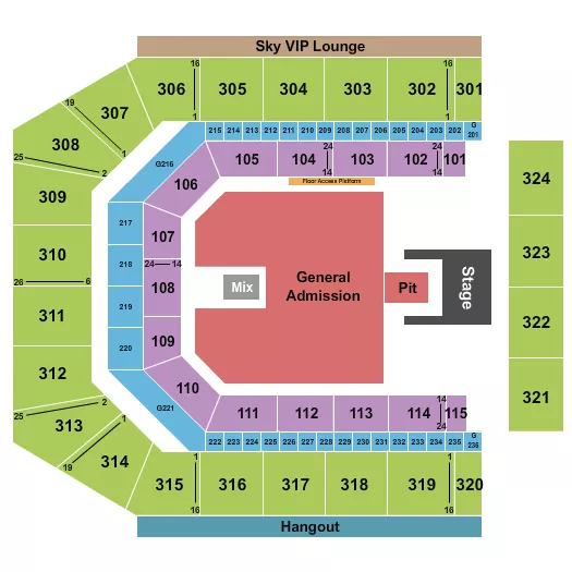 CO OP LIVE DOJA CAT Seating Map Seating Chart