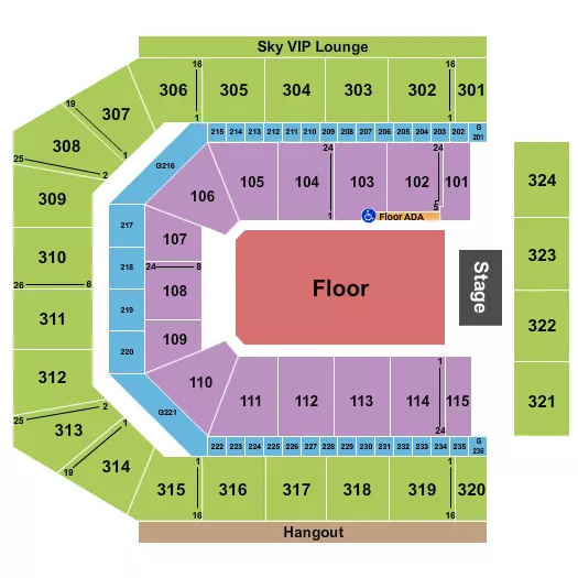 CO OP LIVE ENDSTAGE FLOOR Seating Map Seating Chart